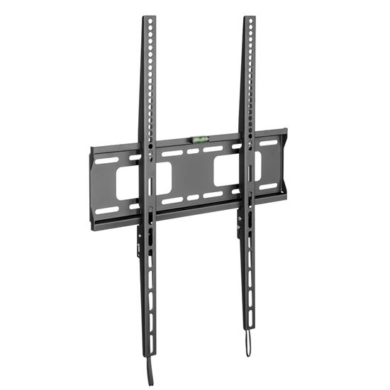 BRATECK 37-75" Fixed Portrait Lockable Signage TV Wall Mount. Heavey Duty Supports up to 75Kgs, Includes Hook-on Bubble Level, Max VESA 400x600. Anti-Theft Locking Hole. Matte Black Colour CDLP42-64AF