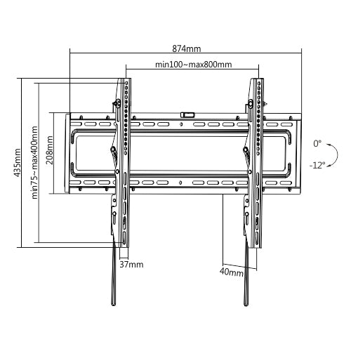 Brateck 37-80" TV Wall Mount Bracket with Tilt DVAF956