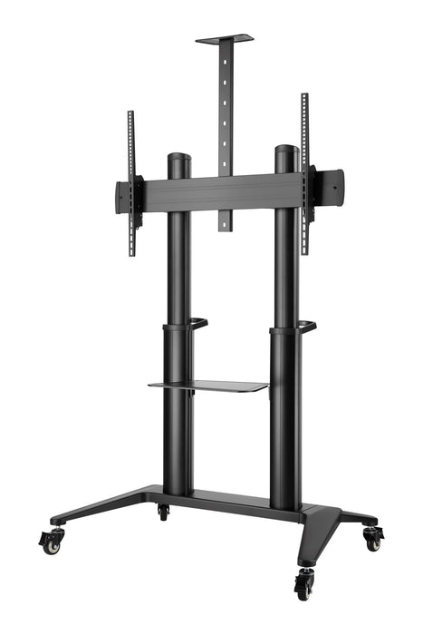 BRATECK 70"-120" Large Screen Ultra-strong Mobile TV Cart. Max Load 140Kgs. VESA support up to 1000x600. Hidden Cable Management. Height Adjustable 1250-1600mm. CDTTL12-610TB