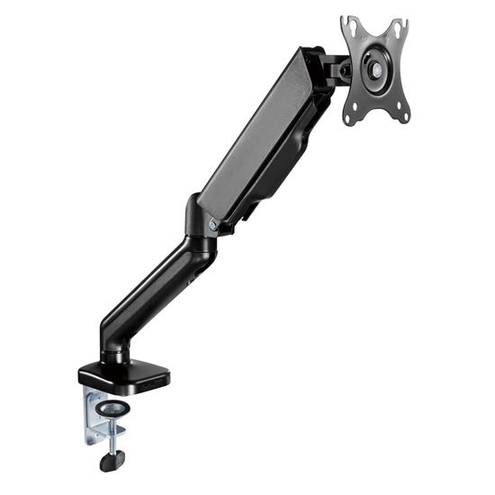 BRATECK Elegant 17"-32" Counter Balance Monitor Desk Mount. Max Load up to 9Kgs. VESA 75x75 & 100x100. Gas Spring with Matt Plastic Surface. Extend, Tilt & Swivel. Black Colour CDLDT46-C012