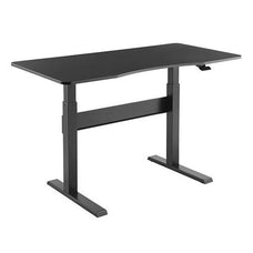 BRATECK Height Adjustable Air Lift Sit-Stand Desk. Includes Desktop. Work Surface 1450x730mm. Height Range 740-1150mm. Weight Cap 15Kgs. Curved-edge for added Comfort. Black Colour. CDG03-22D-BL