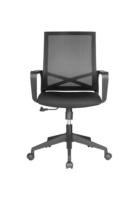 BRATECK Office Chair. Ergonomic with Breathable Mesh Back. Pneumatic Seat-Height Adjustment. Adjustable Tilt-back. PU Hooded Casters. Black Colour. CDCH05-11