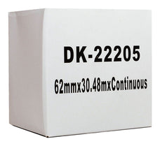 Brother DK 22205 Compatible P-Touch Paper Tape 62mm x 30mt FPIDK22205