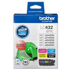 Brother LC432 Original 4 Colour Ink Pack (B, C, M, Y) DSB432VP