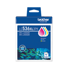 Brother LC536XL 3 Pack Genuine Ink (Cyan, Magenta, Yellow) DSB536XL3PK