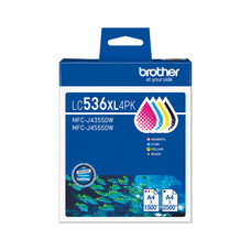 Brother LC536XL 4 Pack Genuine Ink (Black, Cyan, Magenta, Yellow) DSB536XL4PK