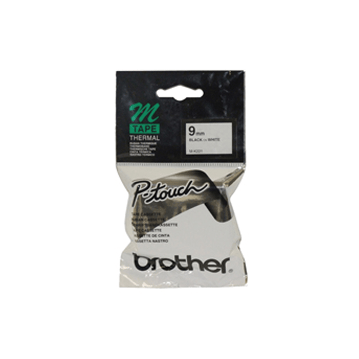 Brother MK-221 Plastic Tape 9mm x 8mt Black on White DSBMK221