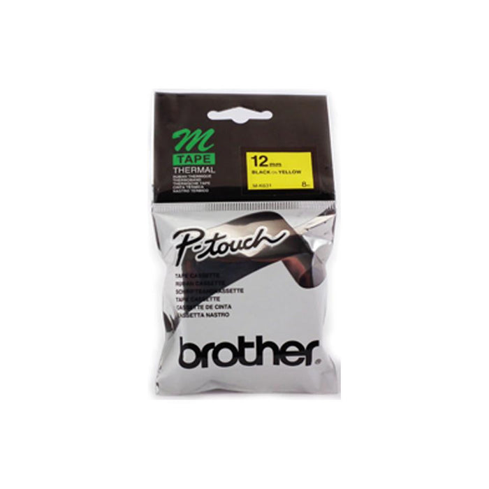 Brother MK-631 Plastic Tape 12mm x 8mt Black on Yellow DSBMK631