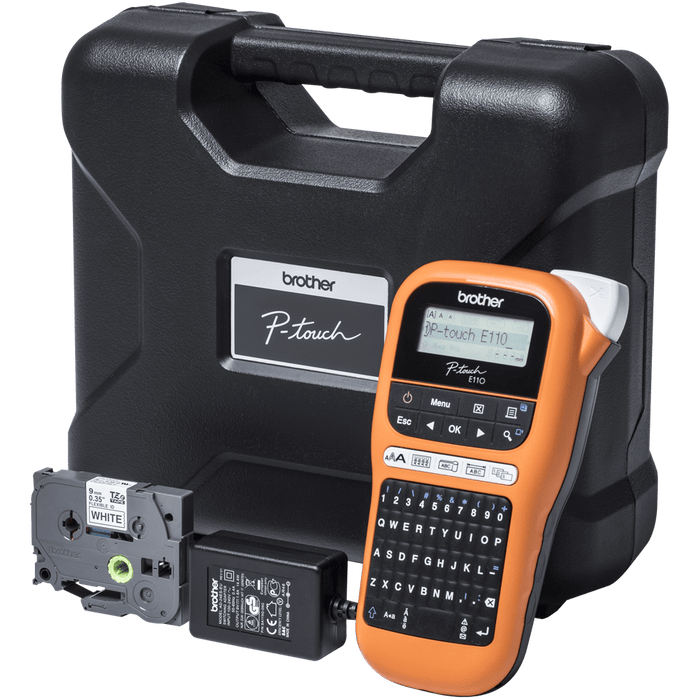 Brother PTE110VP Handheld Electrician Label Printer Including Carry Case DSBTE110VP