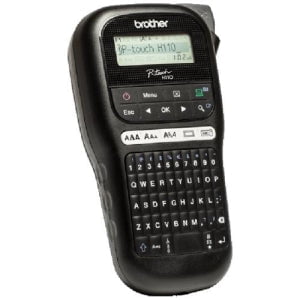 Brother PTH110BK Compact Handheld Label Printer - Thermal Transfer - 20 mm/s Mono - 20 mm/s Color - 3 Fonts - 10 Text Style - Label12 mm, 6 mm, 9 mm - LCD Screen - Power Adapter - 6 Batteries Supported - AAA - Alkaline - Handheld - Graphic Display, Compac IM3511521