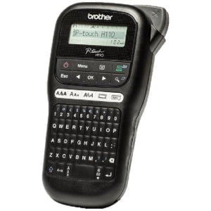 Brother PTH110BK Compact Handheld Label Printer - Thermal Transfer - 20 mm/s Mono - 20 mm/s Color - 3 Fonts - 10 Text Style - Label12 mm, 6 mm, 9 mm - LCD Screen - Power Adapter - 6 Batteries Supported - AAA - Alkaline - Handheld - Graphic Display, Compac IM3511521