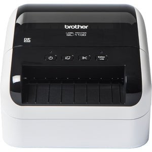 Brother QL-1100 Desktop Direct Thermal Printer - Monochrome - Label Print - USB - 101.60 mm (4") Print Width - 110 mm/s Mono - 300 dpi - 103.89 mm Label Width - 914.40 mm Label Length IM4193811