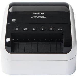 Brother QL-1110NWB Desktop Direct Thermal Printer - Monochrome - Label Print - Ethernet - USB - Bluetooth - 3 m Print Length - 101.60 mm (4") Print Width - 110 mm/s Mono - 300 x 300 dpi - Wireless LAN - 103.60 mm Label Width IM4140250