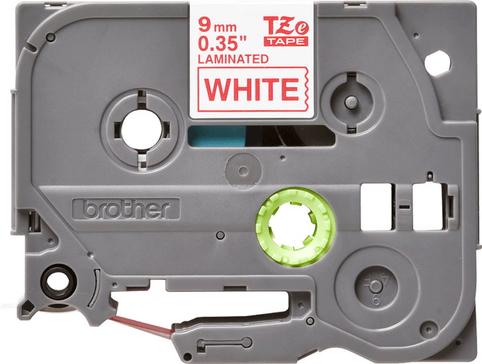 Brother TZe222 9mm TZ Tape Red on White DSBTZ222