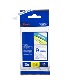Brother TZe223 9mm TZ Tape Blue on White DSBTZ223