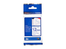 Brother TZeFA3 12mm TZ Tape Blue Text on White Fabric DSBTZFA3