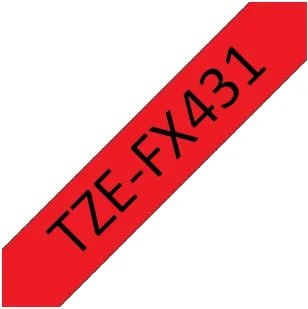 Brother TZEFX431 Black on Red Tape DSBTZEFX431