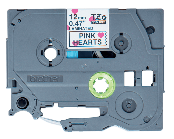 Brother TZeMPPH31 12mm Tape Black on Pink Hearts DSBTZMPPH31