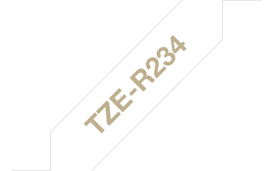 Brother TZeR234 12mm Non Adhesive Ribbon Gold on White DSBTZR234