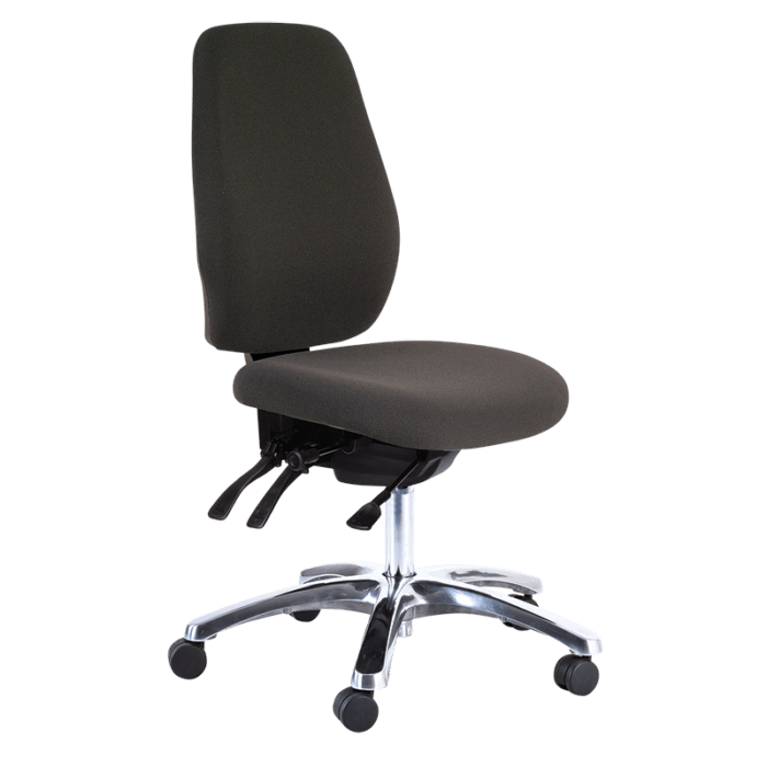Buro Aura Ergo+ High Back Ergonomic Office Chair - Aluminium Base Black BS119HB-63+PC068