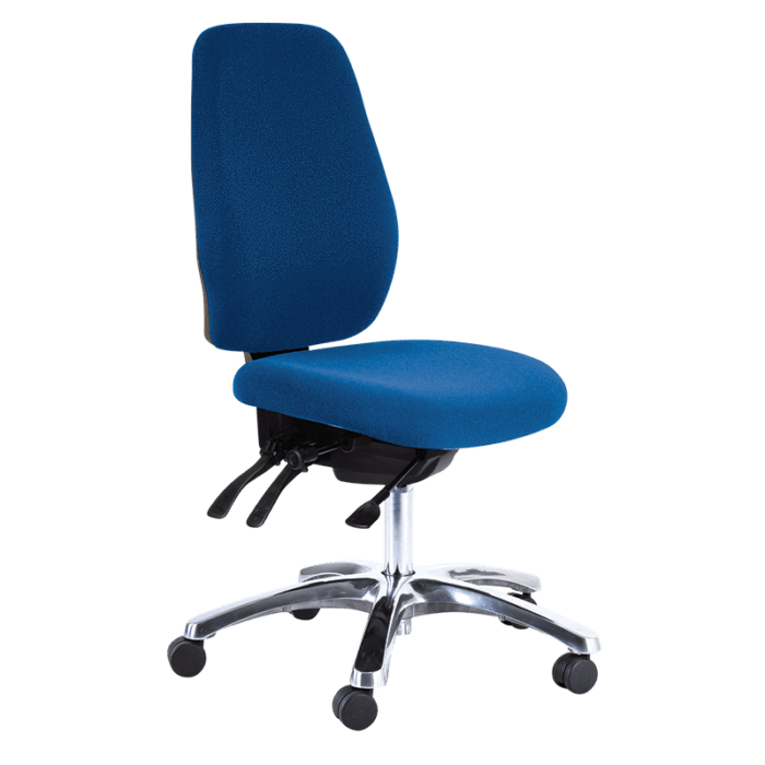 Buro Aura Ergo+ High Back Ergonomic Office Chair - Aluminium Base Blue BS119HB-61+PC068