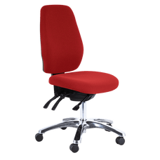 Buro Aura Ergo+ High Back Ergonomic Office Chair - Aluminium Base Red BS119HB-66+PC068