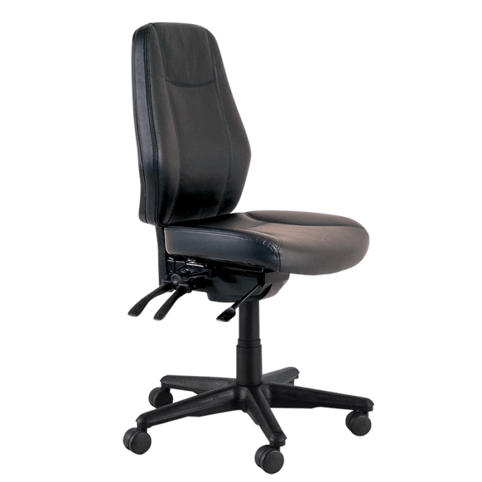 Buro Aura Ergo+ High Back Ergonomic Office Chair Black PU / Black Nylon / Ready to Assemble BS119HB-PU13