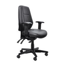 Buro Aura Ergo+ High Back Ergonomic Office Chair, Black PU, With Armrest BS119HB-PU13+180-3-BB