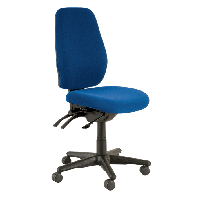 Buro Aura Ergo+ High Back Ergonomic Office Chair Blue / Black Nylon / Ready to Assemble BS119HB-61