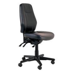 Buro Aura Ergo+ High Back Ergonomic Office Chair, Nylon Base, Black PU Cover BS119HB-PU13-PRO