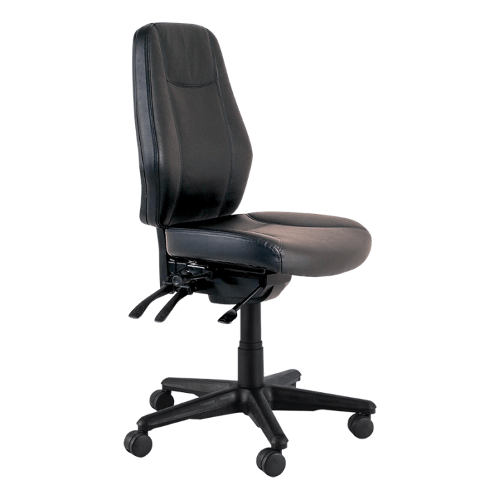 Buro Aura Ergo+ High Back Ergonomic Office Chair, Nylon Base, Black PU Cover BS119HB-PU13-PRO