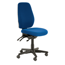 Buro Aura Ergo+ High Back Ergonomic Office Chair, Nylon Base, Blue Fabric BS119HB-61-PRO