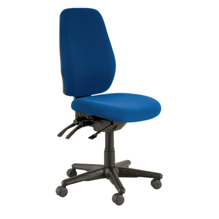 Buro Aura Ergo+ High Back Ergonomic Office Chair, Nylon Base, Blue Fabric BS119HB-61-PRO