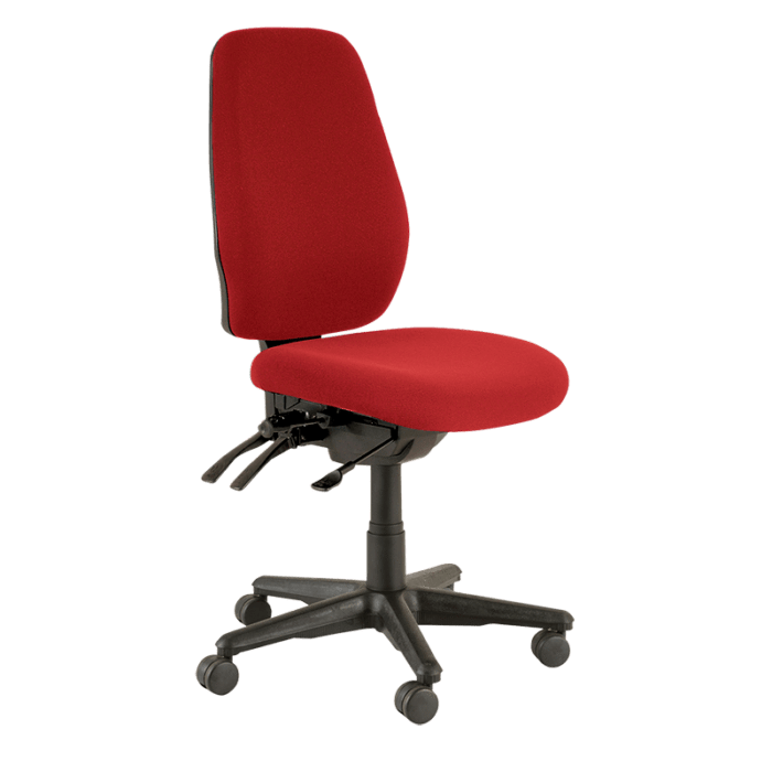 Buro Aura Ergo+ High Back Ergonomic Office Chair Red / Black Nylon / Ready to Assemble BS119HB-66