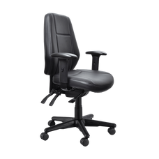 Buro Aura Ergo+ High Back Ergonomic Office Chair, with Armrest Black PU / Black Nylon / Ready to Assemble BS119HB-PU13+180-3