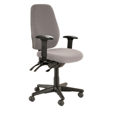 Buro Aura Ergo+ High Back Ergonomic Office Chair, with Armrest Charcoal / Black Nylon / Assembled - Delivery to commercial address BS119HB-62+180-3-AS-COM