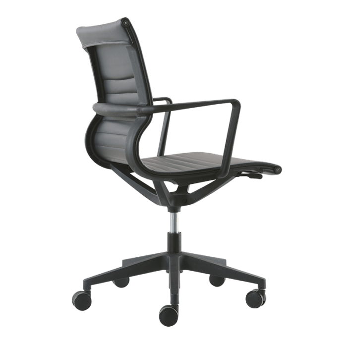 Buro Diablo Pro Mid Back Office Chair With Armrests Grey Fabric Mesh Upholstery BS136-M2-PRO