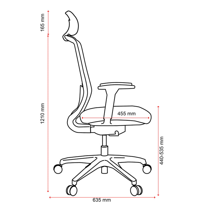 Buro Elan Office Chair, Black Mesh Back With Fabric Seat - With / Without Armrests and Headrest