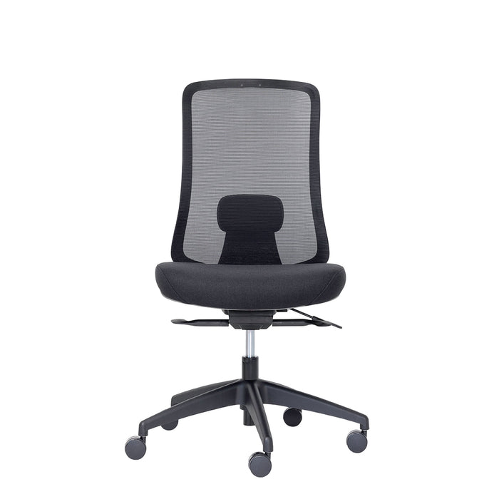 Buro Elan Office Chair, Black Mesh Back With Fabric Seat - With / Without Armrests and Headrest Without Armrests and Headrest BS159-M3