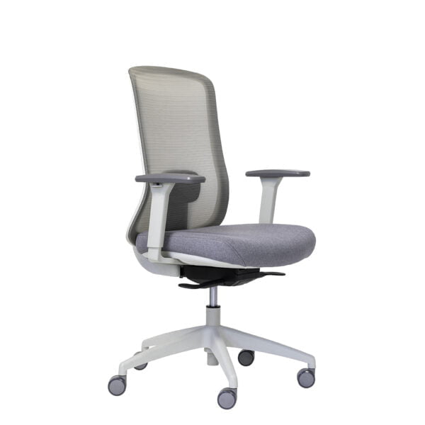 Buro Elan Office Chair, Light Grey Mesh Back With Fabric - With / Without Armrests and Headrest