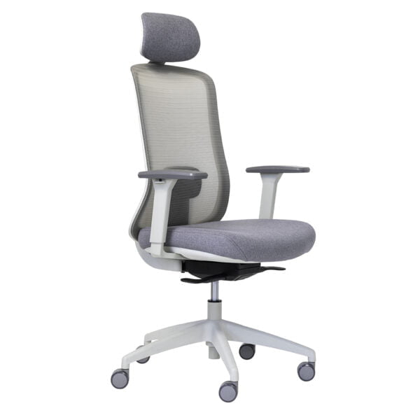 Buro Elan Office Chair, Light Grey Mesh Back With Fabric - With / Without Armrests and Headrest
