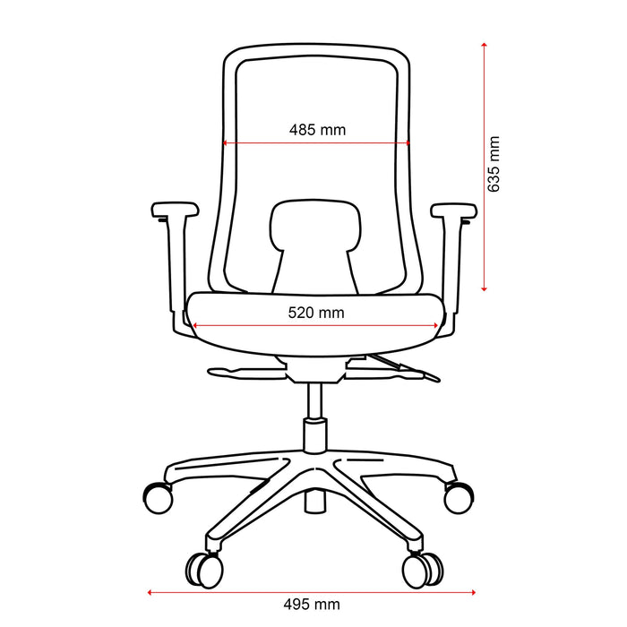 Buro Elan Office Chair, Light Grey Mesh Back With Fabric - With / Without Armrests and Headrest