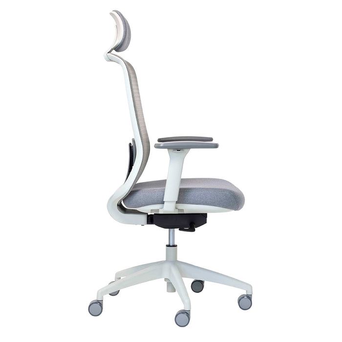 Buro Elan Office Chair, Light Grey Mesh Back With Fabric - With / Without Armrests and Headrest