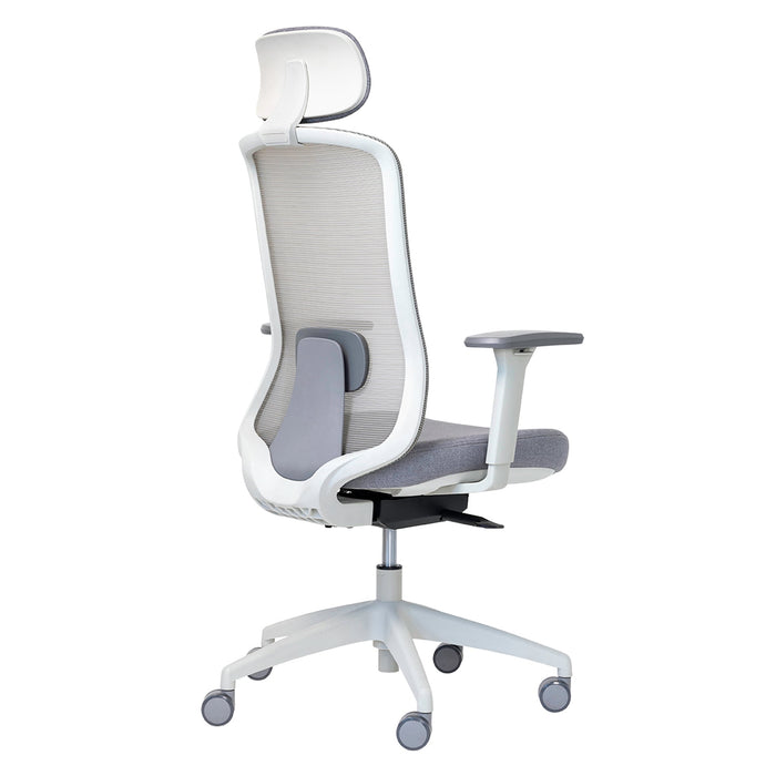 Buro Elan Office Chair, Light Grey Mesh Back With Fabric - With / Without Armrests and Headrest