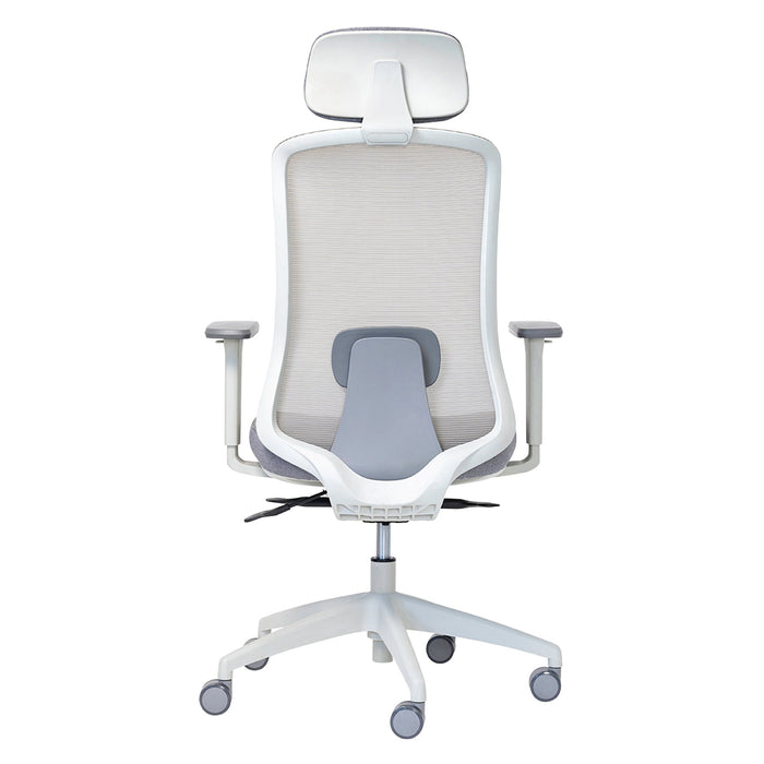Buro Elan Office Chair, Light Grey Mesh Back With Fabric - With / Without Armrests and Headrest