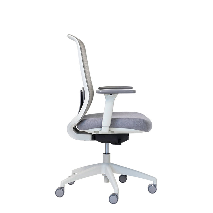 Buro Elan Office Chair, Light Grey Mesh Back With Fabric - With / Without Armrests and Headrest