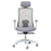 Buro Elan Office Chair, Light Grey Mesh Back With Fabric - With / Without Armrests and Headrest With Armrests and Headrest BS159-M2+159-ARM-GREY+159-HREST-GREY
