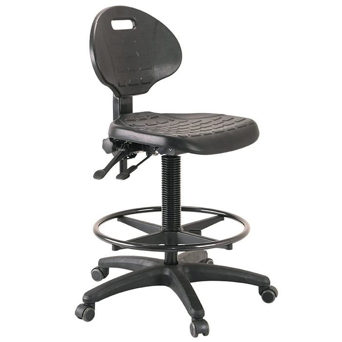 Buro Enso Technician Task Chair with Footring, Drafting Chair, Architect Chair, Lab Chair, Standard & Architectural Gas Lifts BS195-PU-AT
