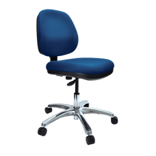 Buro Image Office Task Chair - Black Nylon or Polished Aluminium or Architectural Nylon With 270mm Gas Lift Base Blue / Polished Aluminium / Ready to Assemble BS117-61+PC068