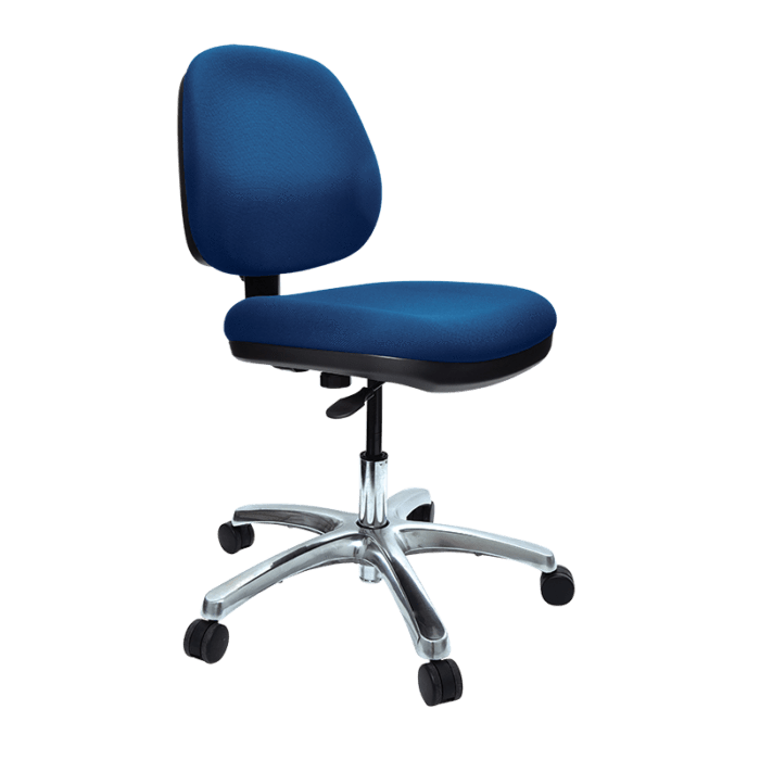 Buro Image Office Task Chair - Black Nylon or Polished Aluminium or Architectural Nylon With 270mm Gas Lift Base Blue / Polished Aluminium / Ready to Assemble BS117-61+PC068